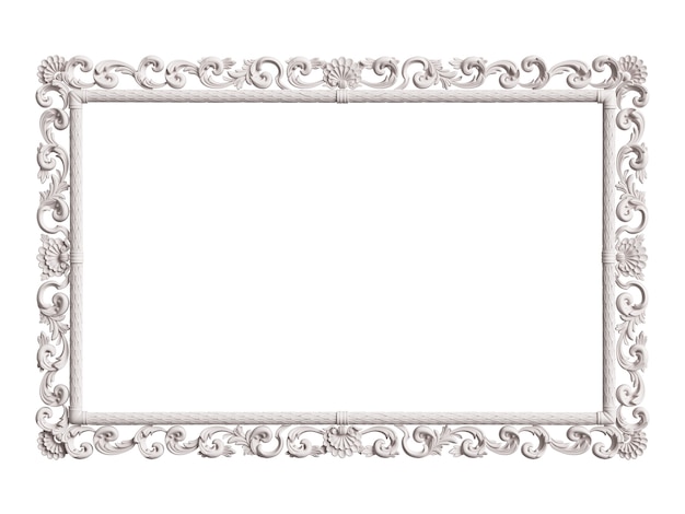 Classic white frame with ornament decor