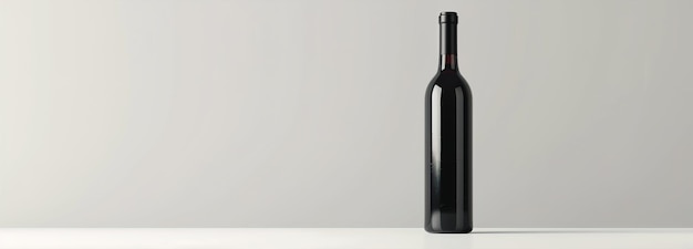 Photo classic wine bottle mockup on white background with sharp focus and 50mm lens isolated object minima