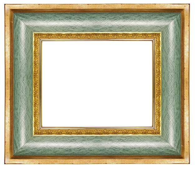 Classic wooden elegant blank frame isolated on white background