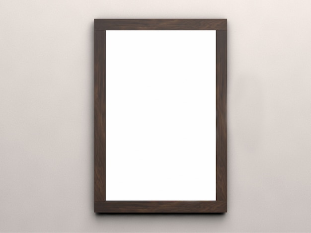 Classic wooden frame on beige