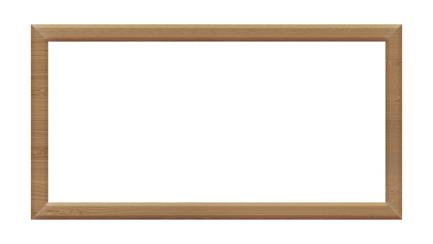 Classic wooden frame on white background