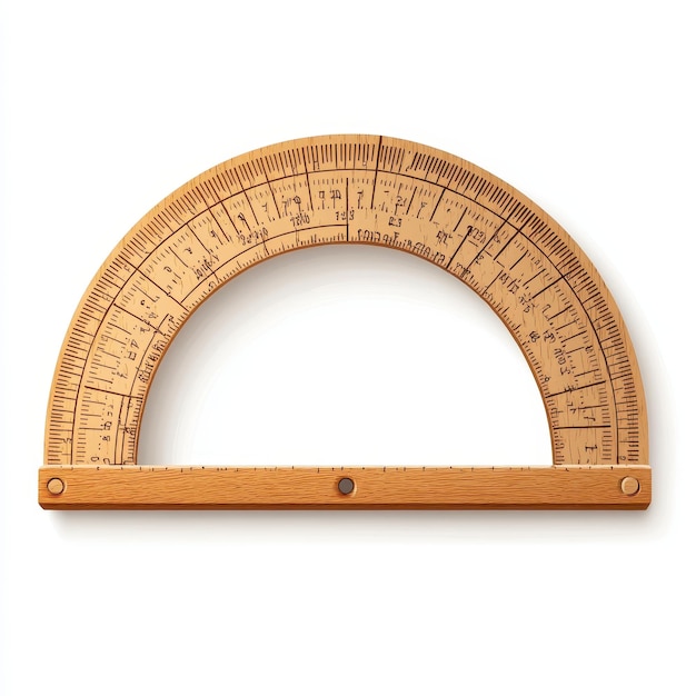 A classic wooden protractor perfect for measuring angles in geometry and drafting combining precision and elegant design