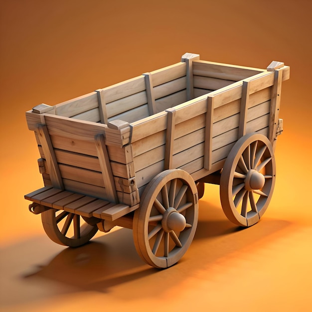 A classic wooden wagon with intricate details perfect for rustic designs and vintage illustrations