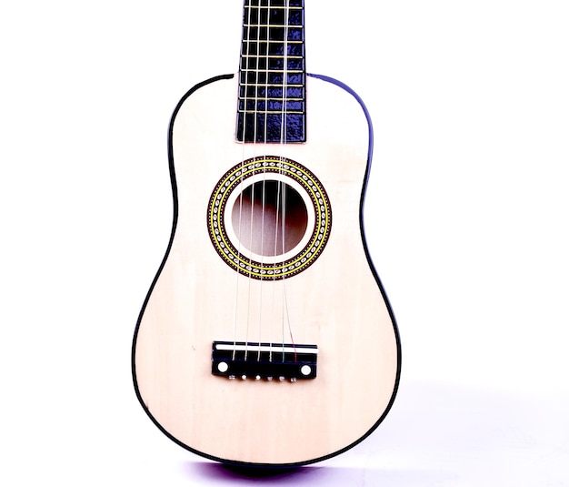 classical acoustic guitar isolated on a white background