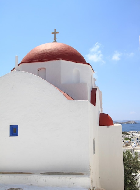 Classical church of Mykonos island in Greece