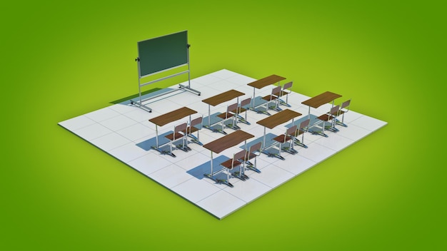 Classroom. 3d rendering