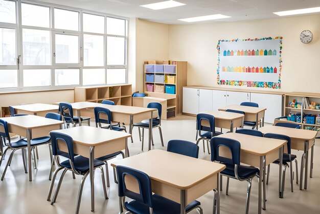 classroom of a daycare center without children and teacher