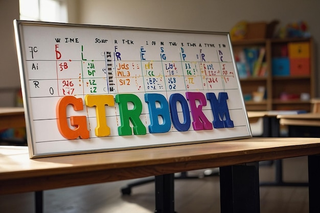 Photo classroom with an alphabet chart