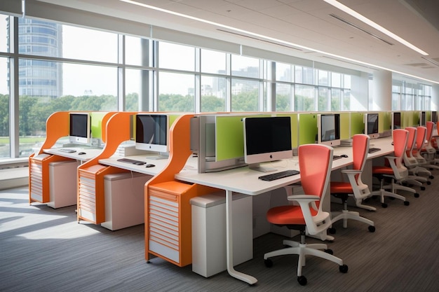 Classroom with a coding and programming station