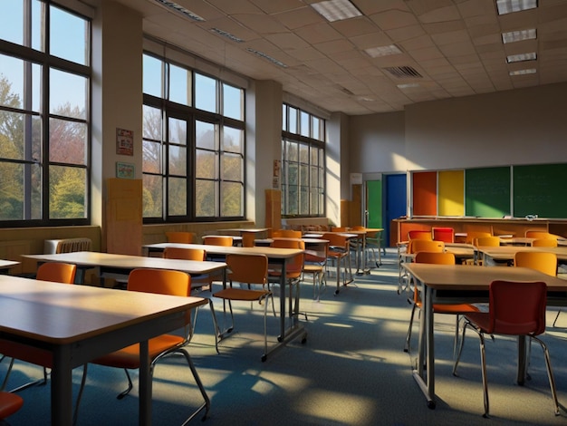 a classroom with a green folder and a window that says quot no one is sitting in it quot