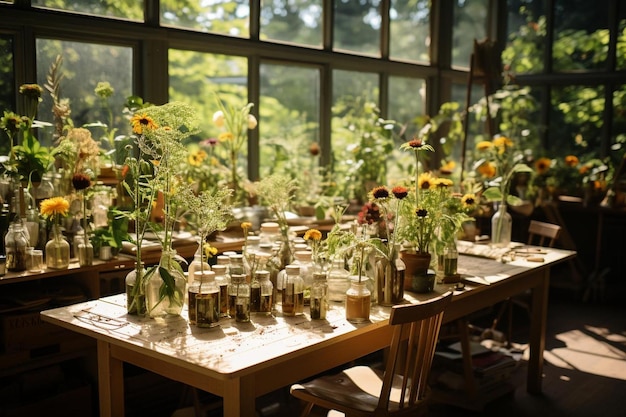 Photo classroom with herbal garden classroom image photo wallpaper