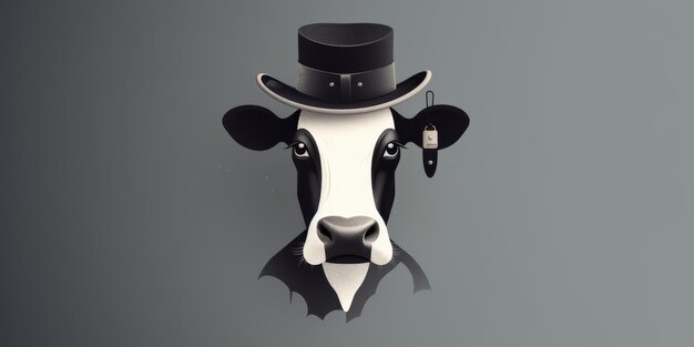 Photo classy and quirky cows dressed to impress in hats and glasses