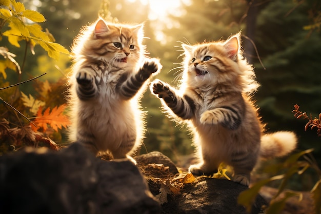 Claws Out Territorial Battles and Aggressive Rivalry Among Cats Ai Generative