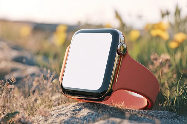 Photo clay apple watch 7 series gps mockup perspective