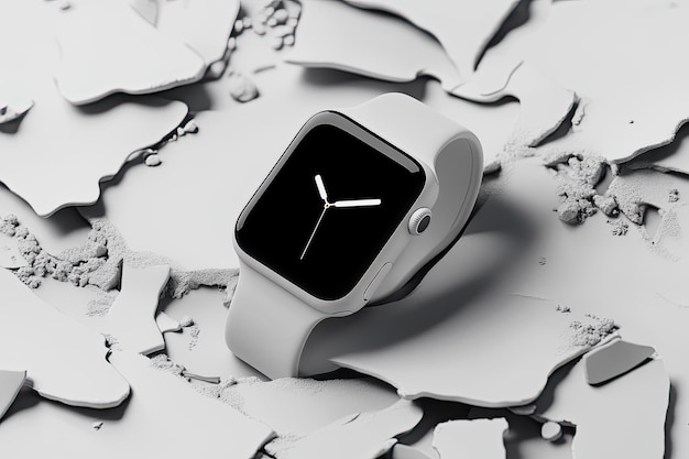 Photo clay apple watch series 7 set mockup falling