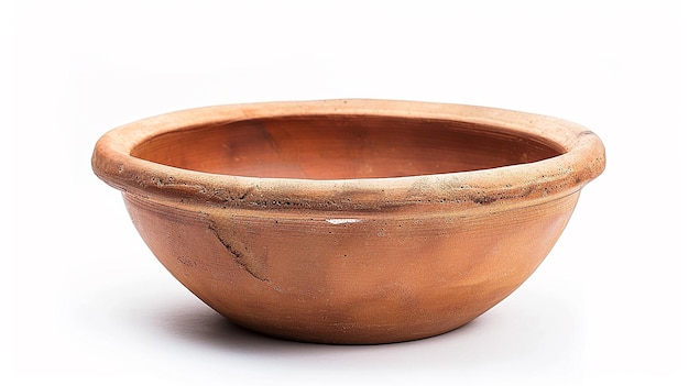 Clay bowl isolated on white background style photorealistic