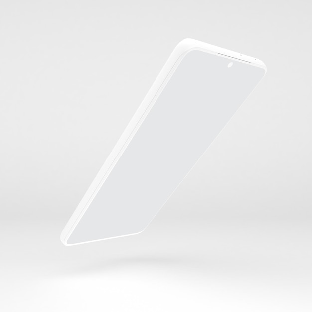 Clay Mobile Floating Left Side Isolated In White Background