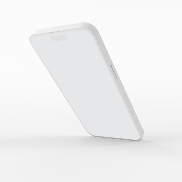 Clay Phone 14 Pro Right Side View In White Background