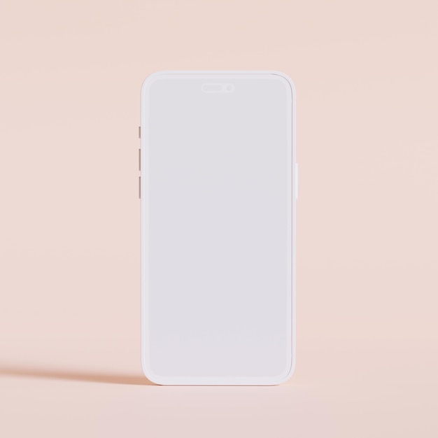 Photo clay phone 3d render with pastel color background