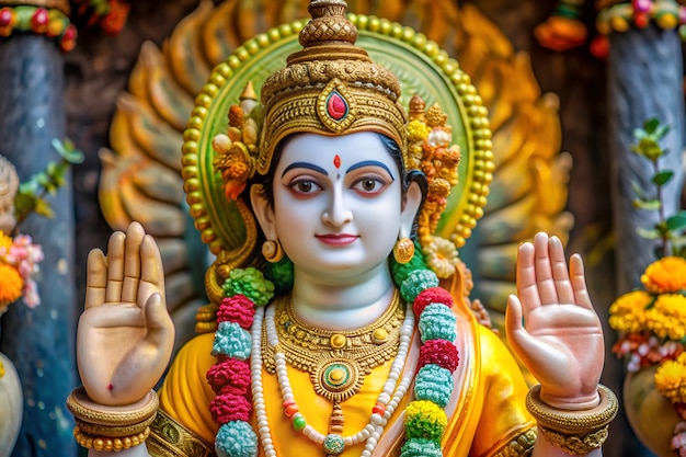 A clay statue of Lord Dhanvantari the deity associated with Dhanteras