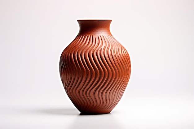 Clay Vase on white background