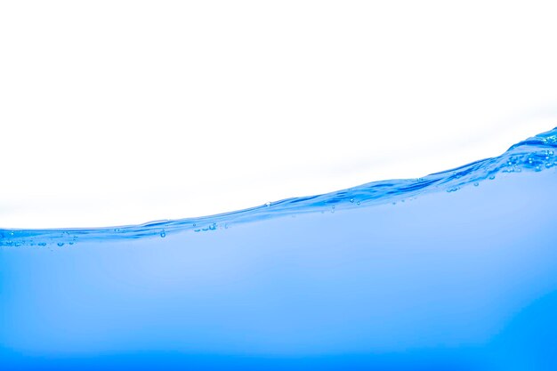 Clean blue water wave isolated on white background