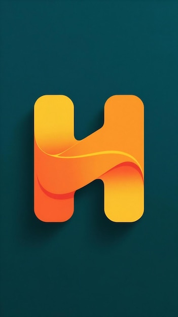 Photo clean colorful letter h logo icon sign flat design