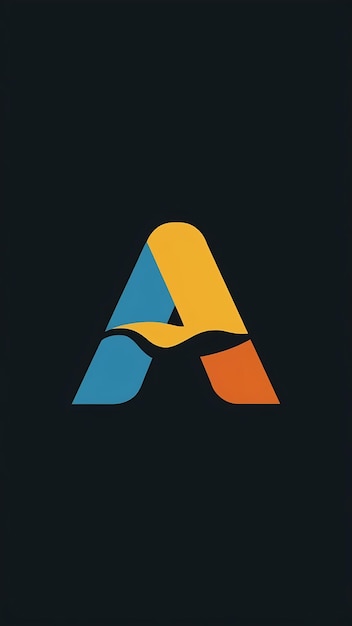 Clean colorful letter A logo icon sign flat design