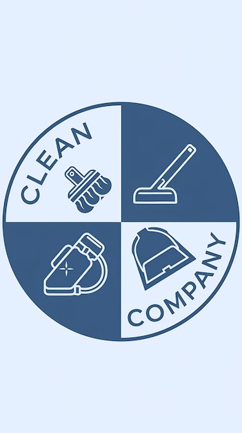 Clean company icon circle sign abstract logo