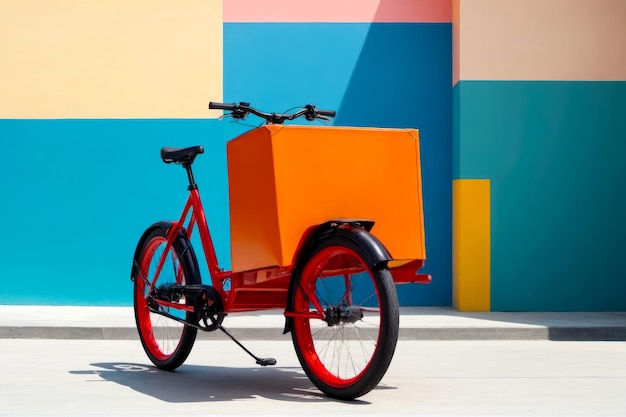 Clean and contemporary cargo bike with subtle color accents AI Generated