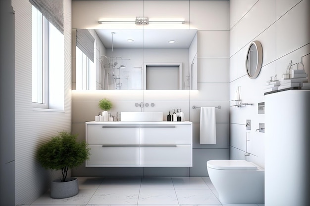 Clean contemporary family bathrooms