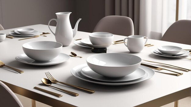 Clean and Elegant Tableware Appearance