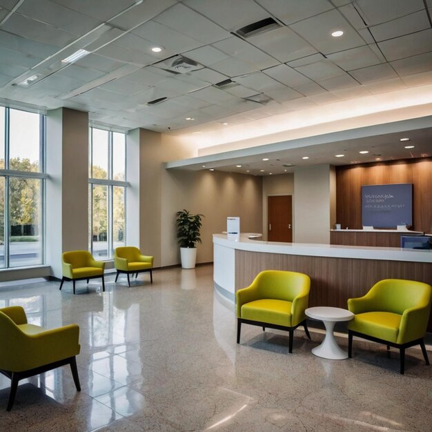 Photo a clean empty lobby with a sign that says  welcome to the meeting room