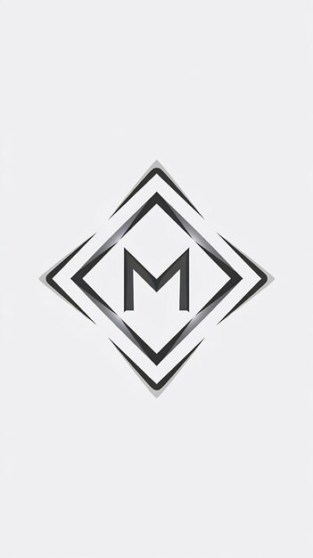 Photo clean letter m logo minimalistic rhombus icon company sign vector design