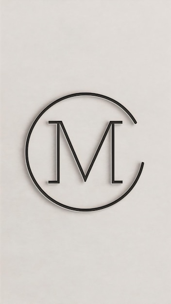 Clean M letter circle logo linear design