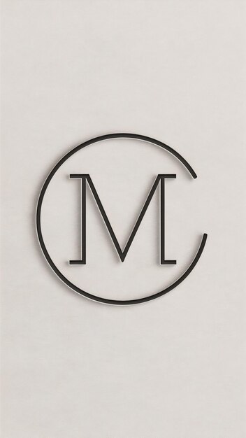 Photo clean m letter circle logo linear design