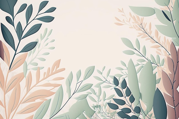 Clean Minimal Vine Illustration Style Design With Pastel Colors