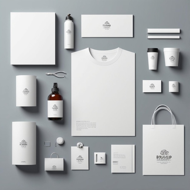 Photo clean and minimalist branding mockup