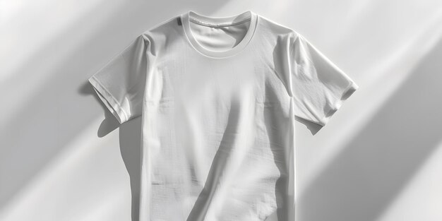 Photo clean minimalist mockup of blank tshirt with subtle shadow isolated on white background for branding