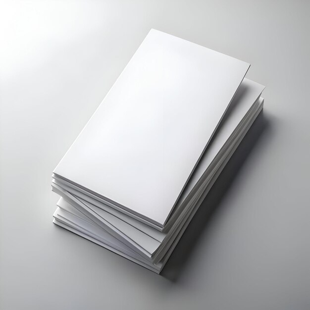 Photo a clean and minimalist mockup of a stack of blank brochures perfect for showcasing your design and branding