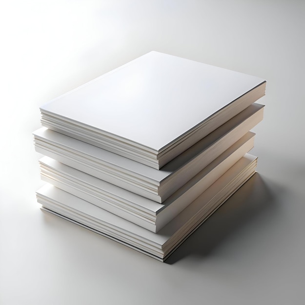 A clean and minimalist stack of four blank books perfect for showcasing your design or product