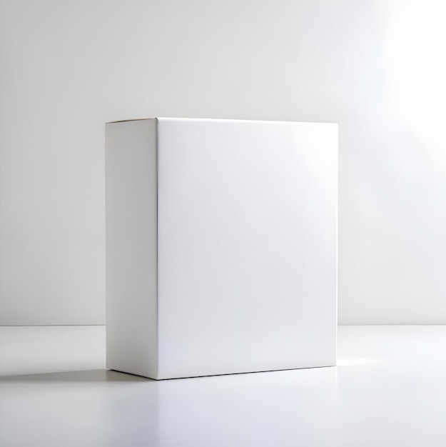 Photo clean minimalist white box mockup