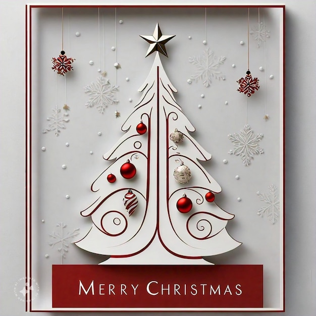 Photo clean and modern christmas card design