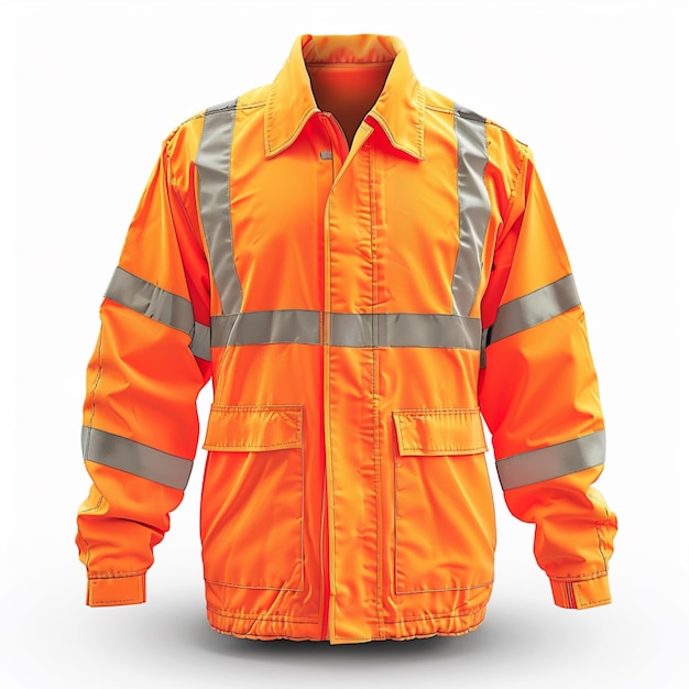 clean modern construction safety jacket on a white background