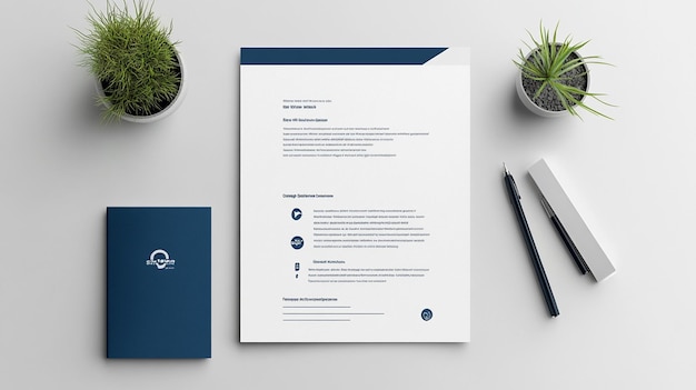 Photo clean and modern corporate stationery mockup