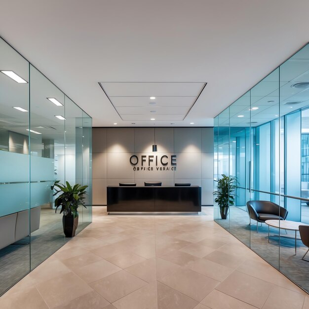 Clean Office Reception Images with Efficient Layouts