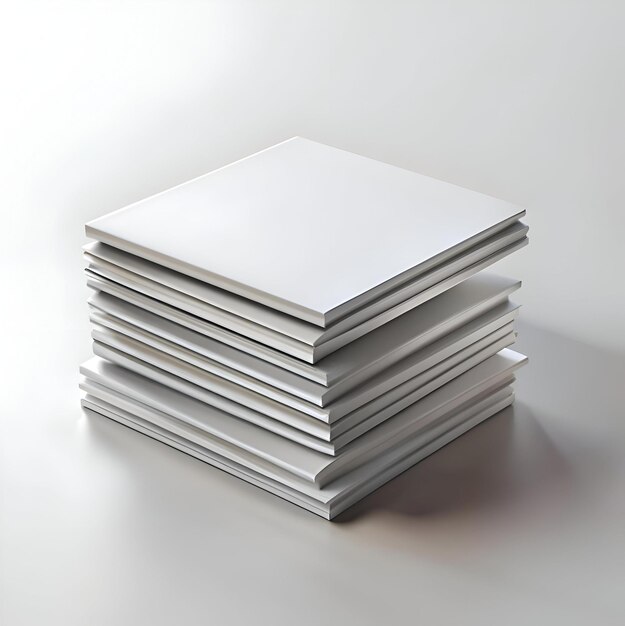 Photo a clean and professional stack of blank brochures or magazines perfect for showcasing your design or branding