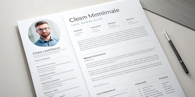 Photo clean resume layout minimalist resume cv template resume design template