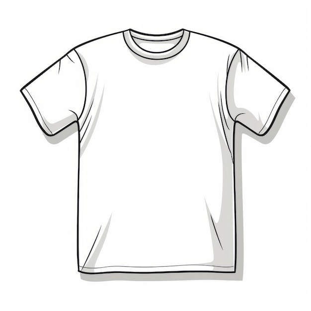 Photo clean and sharp outline tshirt illustration on white background