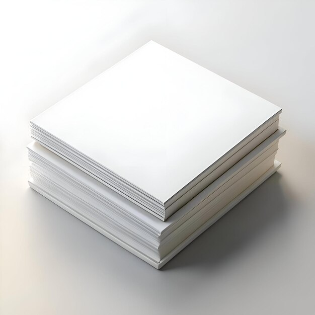 A clean and simple image of a stack of blank white books